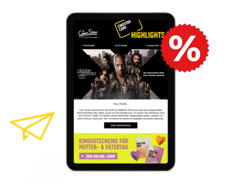 Mehr bekommen mit dem CineStarCARD Newsletter Bild 1